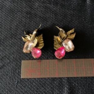 Art Deco Pink Jeweled Earring